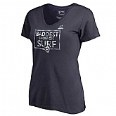 Women Rams Navy 2018 NFL Playoffs Baddest Show On Surf T-Shirt,baseball caps,new era cap wholesale,wholesale hats